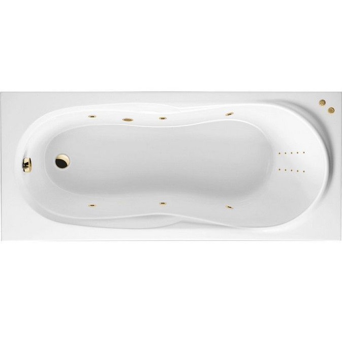 Ванна гидромассажная Excellent Sekwana "LINE NANO" WAEX.SEK17.LINENANO.GL 170x75 (золотой, белый), каркас, слив-перелив